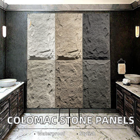 Colomac Design moderne PU mur de placage de pierre artificielle énormes panneaux de pierre de roche pour intérieur extérieur grande dalle polyuréthane Faux panneau