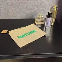 Haut de gamme logo personnalisé impression naturel Jute coton lin cosmétique produit de soin de la peau sac d'emballage coton cadeau maquillage pochette