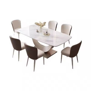 โต๊ะรับประทานอาหารหินเผาหรูหราเป็นมิตรกับสิ่งแวดล้อมและกันน้ำได้สี่เหลี่ยมผืนผ้าดีไซน์ทันสมัยสำหรับ6-Seater ในบ้านและโรงแรม - Product Image 4