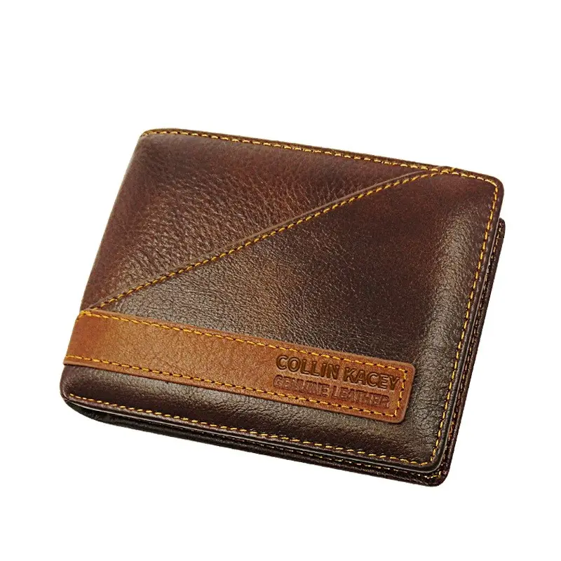 Chinese factory directly sell custom excellent quality men leather purse short purse men's wallet