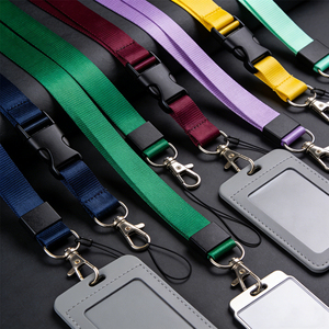 Polyester Lanyard Eco-friendly Custom Printed Silk Screen Printing Color Id Card Holder Locking Pin College Nurse Sports
