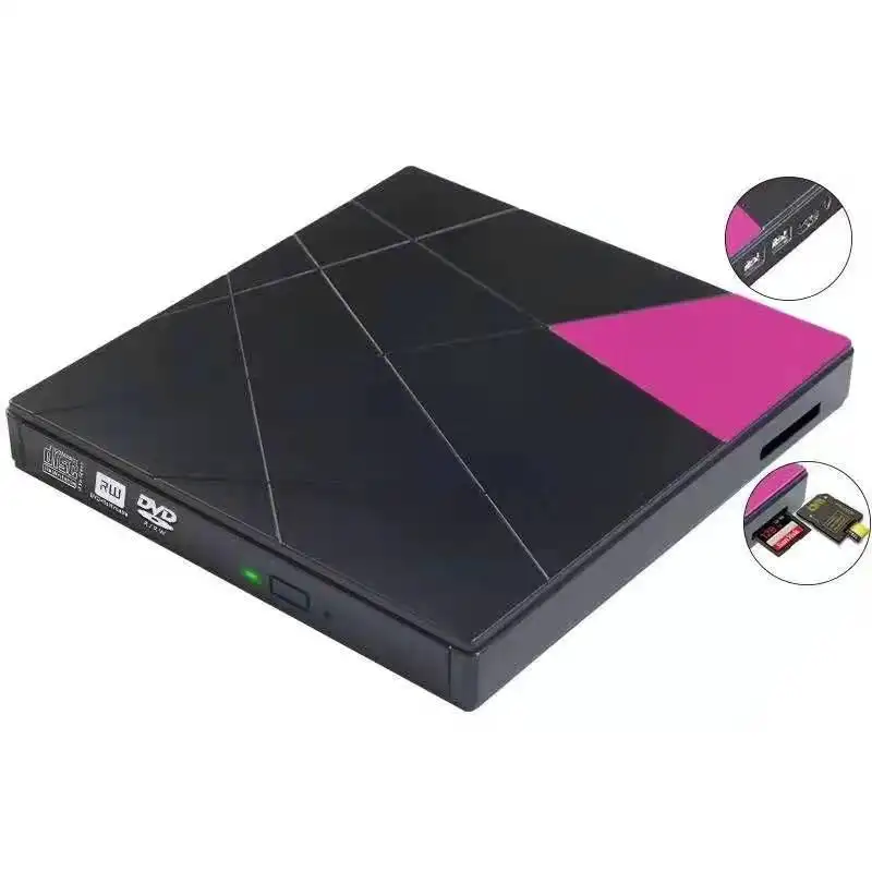 2022Slim Optical Drive Eksternal USB 2.0 DVD Combo DVD ROM Player CD-RW Burner Writer Plug And Play untuk Macbook Laptop Desktop PC