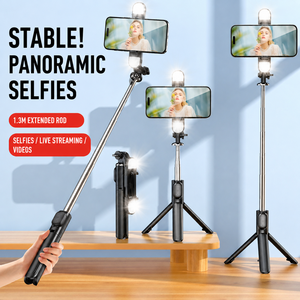 <span class=keywords><strong>Adyss</strong></span> A900 Support de photographie mobile tout-en-un, trépied de bureau pliable, bâton de selfie en ABS, longueur extensible de 1500 mm - Product Image 3