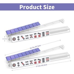 Support de Mahjong en Acrylique Premium 4 Pièces avec Poussoirs Intégrés, Bases Rotatives Transparentes, Accessoire de Table de Mahjong Fabriqué en Chine - Product Image 2