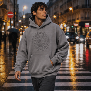 Sweat à capuche ample personnalisé pour homme, coupe courte, surdimensionné, double épaisseur, en coton épais, style boxy - Product Image 1