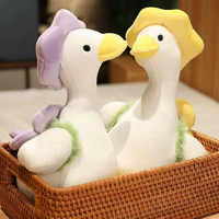 Venta al por mayor transfronteriza: Muñecos de peluche de pato con flor, súper suaves, adorables, para abrazar, adornos creativos, alivio del estrés, personalizables