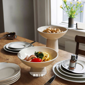 Assiette minimaliste en céramique pour restaurant, thé, snack, assiette de fruits écologique et tasse de crème glacée pour fêtes-quantité minimale de commande 50pcs - Product Image 2