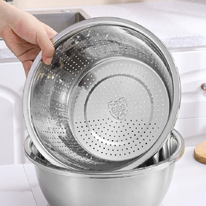 Fregadero ergonómico de borde grande de acero inoxidable 304 con cesta de frutas de drenaje ultrarrápido-colador y colador - Product Image 2