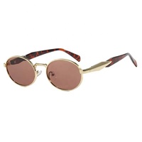 Nouvelles lunettes de soleil ovales rétro haut de gamme en métal pour femme, design inspiré du Y2K, idéales pour l'été, la plage et les activités de plein air