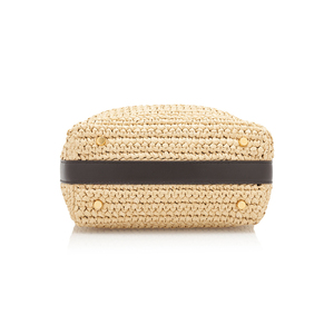 Bolso de Hombro de <span class=keywords><strong>Rafia</strong></span> Tejido a Mano Personalizado con Asa de Cuero, Bolso de Mano Ecológico de Ratán para Mujer, de Lujo - Product Image 3