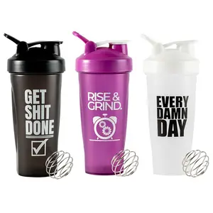 Benutzer definiertes Logo Bpa Kostenlose bunte Gym Sport Kunststoff Shaker Flasche für Protein mit Misch kugel