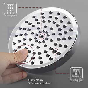 Pommeau de Douche Pluie Rond à Jet Massant avec Buses en Silicone Facile à Nettoyer – Ensemble de Douche pour Salle de Bain - Product Image 1