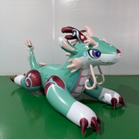 Mascotte gonflable géante personnalisée de dragon chinois vert avec des cornes et des griffes pour la décoration d'événements et le jeu