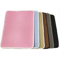 Tapis de litière pour chat double cellulaire en EVA, lavable et pliable, pour accessoires de litière pour chat - Vente chaude
