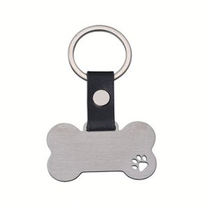 Llavero de Acero Inoxidable Personalizado de Fábrica, Grabado Láser, Forma de Hueso Hueco con Diseño de Rascado de Gato, con Logotipo de Empresa de Mascotas - Product Image 5