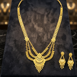 ขายส่งสร้อยคอทองคำชุบ 14K18K24K แบบไมครอน สไตล์ดูไบ ชุดเครื่องประดับเจ้าสาวแบบดั้งเดิม ดีไซน์แบบดั้งเดิม ชุดเครื่องประดับแฟชั่น - Product Image 6