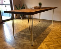Robuste Metall-Haarnadel-Möbelfüße für Couchtische und Gartenbänke, Goldene Möbelfüße mit Bodenschutz