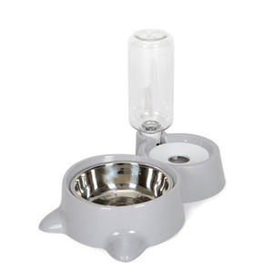 Cuenco doble automático de plástico para mascotas, lavabo de comida para gatos y perros, cuenco para gatos estilo amor con recarga de agua, suministros para gatos y perros - Product Image 6