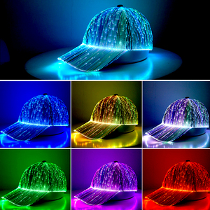 Hot Halloween Selling Fiber Optic Luminous <strong>Led</strong> Light up Glow in the Dark Baseball Cap <strong>Hat</strong> for Christmas Party EL Flash <strong>Hat</strong> - Product Image 5