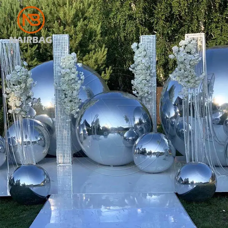 Giant Silver Inflatable Mirror Spere Party Stage Commercial Advertising Art Show Christmas Decoration Inflatable Mirror Ball