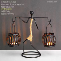 Porte-bougie en métal rustique, support de bougie en fil métallique pour la maison, le salon, la chambre à coucher, la salle à manger, décoration de la maison