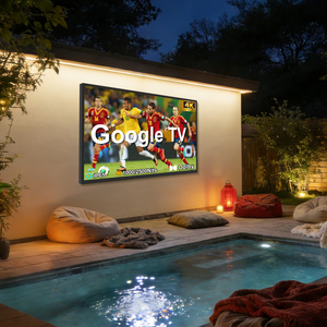 Televisor para Exteriores de 55 y 65 Pulgadas, IP65 Impermeable, Google TV 4K, 1000 Nits, Legible Bajo la Luz Solar, Antideslumbrante, HDR, para Piscina, Patio Trasero, Bar, Hotel - Product Image 1