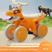 Vélo d'équilibre à quatre roues pour enfants, dinosaure, pour garçons et filles de 1 à 3 ans, en plastique, jouet amusant pour tout-petits