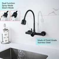 Robinet d'évier de cuisine mural avec options de couleur à une seule poignée Robinet d'eau chaude et froide pour lave-vaisselle