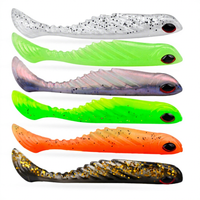 Leurre de pêche souple bionique en forme de queue de T, 7 cm, 2,9 g, yeux 3D, sans hameçons