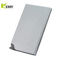 Portefeuille fin vintage en alliage d'aluminium pour hommes et femmes avec protection RFID, sans fermeture, porte-cartes multifonction et poche à monnaie