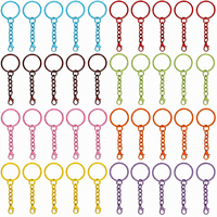 Porte-clés anneaux fendus couleur bonbon avec mousqueton en gros pour loisirs créatifs, breloques de sac, accessoires de porte-clés, breloques de sac à main