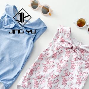 Maillot de bain de haute qualité à imprimé hawaïen, maillot de bain smocké pour enfants, OEM personnalisé, polyester recyclé, bikini pour filles - Product Image 3