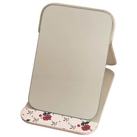 Miroir de maquillage portable vintage style Instagram en aluminium et PVC, pliable, pour femmes, étudiantes, dortoirs, maison, voyage