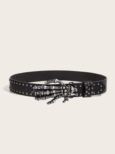 Cinturón Punk con Hebilla de Calavera Personalizada para Mujer, Cinturón Gótico de Moda 2026, Cinturón Casual para Pantalones, Venta al por Mayor - Product Image 6