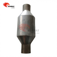 Konverter Katalitik Universal 50mm 114mm Baja Tahan Karat Aliran Tinggi 3 Arah Knalpot Mobil TWC Katalis Peredam Suara