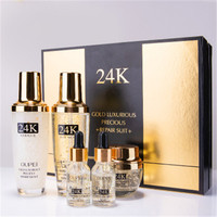 Coffrets de Soins Visage OEM Or 24K : Hydratants, Resserre les Pores, Contrôle du Sébum – Tonique, Crème Visage, Émulsion, Essence Faciale Or 24K