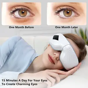 Masajeador de ojos inalámbrico con compresión de calor, equipo de masaje ocular eléctrico, vibratorio, recargable, infrarrojo, inteligente