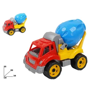 Camion mélangeur à béton en plastique, jouet de 34 cm, à friction, pour enfants de 2 à 4 ans, jeu de construction - Product Image 1