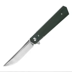 Offre Spéciale G10 poignée D2 acier lame doublure serrure une main ouverte mince survie mince couteau de poche pliant pour Camping en plein air