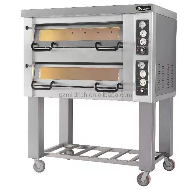 Edelstahl Euro-Design Luxus-Pizzaofen/kommerzieller elektrischer Doppeldeck-Outdoor-Pizzaofen elektrisch