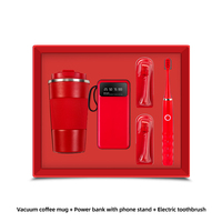 Ensemble de tasse à café de luxe personnalisée avec affichage de la température, batterie externe et brosse à dents électrique - Articles promotionnels personnalisés pour femmes