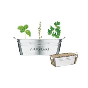 Fioriera in Metallo Zincato da 18 Pollici con Manici per Giardinaggio di Erbe Aromatiche Interno ed Esterno - Product Image 1