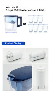 Pichet filtrant à eau manuel en plastique de 3,5 L pour la cuisine - Filtre à charbon actif pour purificateur d'eau potable - Product Image 4