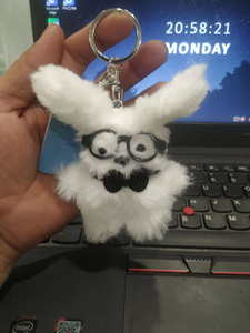 Nouveau porte-clés tendance en peluche avec lunettes - Charme de sac chien mignon, cadeau unisexe parfait à collectionner. - Product Image 4