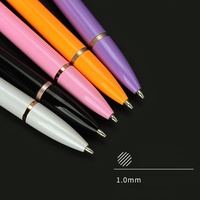 Bolígrafo de Metal Retráctil Clic 1.0mm Tinta Negra 5 Colores Negro Morado Naranja Blanco Rosa Regalo Publicitario Logo