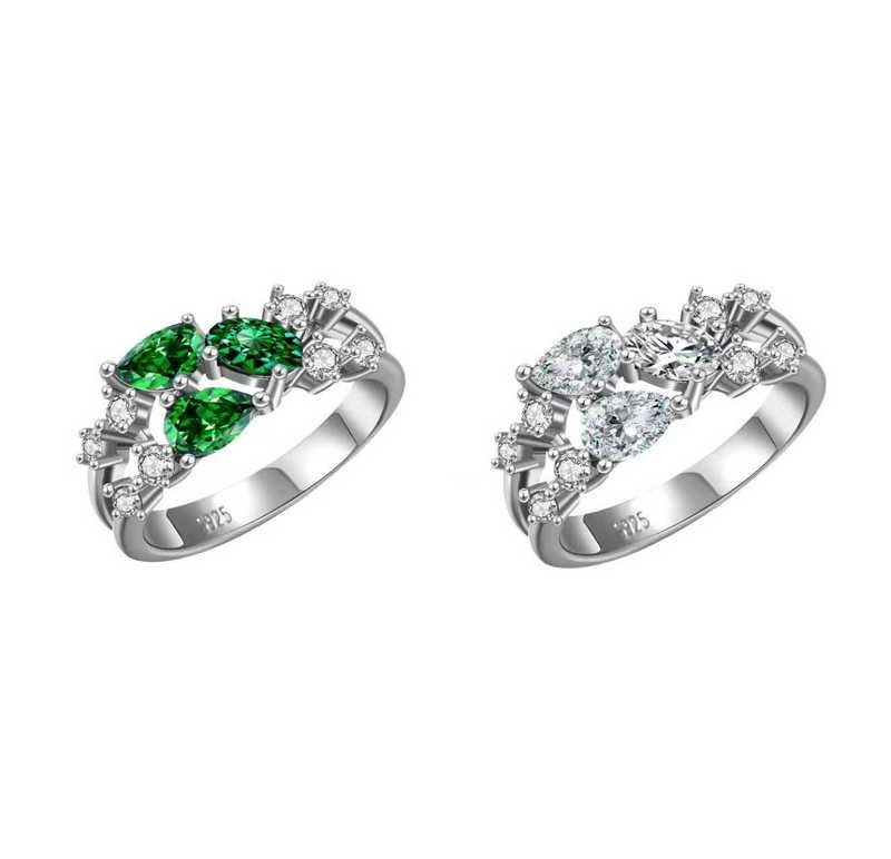 Elegant 925 Sterling Silver Full Diamond