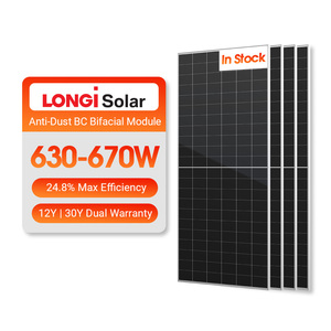 Panneaux solaires bifaciaux Longi BC Solar 640W 650W 660W 635W IP68 type N double vitrage - Product Image 1