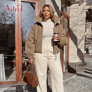 <span class=keywords><strong>Veste</strong></span> Courte Décontractée pour <span class=keywords><strong>Femme</strong></span>, Style Bureau, en Mélange de <span class=keywords><strong>Laine</strong></span>, avec Fermeture Éclair et Capuche, Vente en Gros - Product Image 3