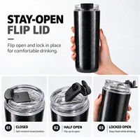 Mug à café isotherme en acier inoxydable finition nacrée 280 ml 500 ml, gobelet à café personnalisé avec logo imprimé et revêtement nacré