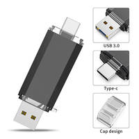 Flashdisk USB3.0 Custom Logo 64GB, Memory Stick Logam Murah Grosir, Flash Drive OTG USB Type-C 8GB 16GB 32GB 128GB